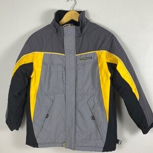 Protection System boys gray-yellow no hood winter full zip jacket size 10-12